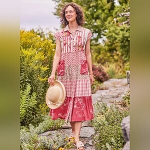 April Cornell Baroque Rose Patchwork Dress, Medium